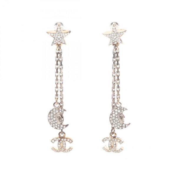 CHANEL Clear Logo Earrings - Picture 1 of 7